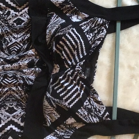 Maxi dress, soft cups, unlined, size M, black and white print - Picture 3 of 4